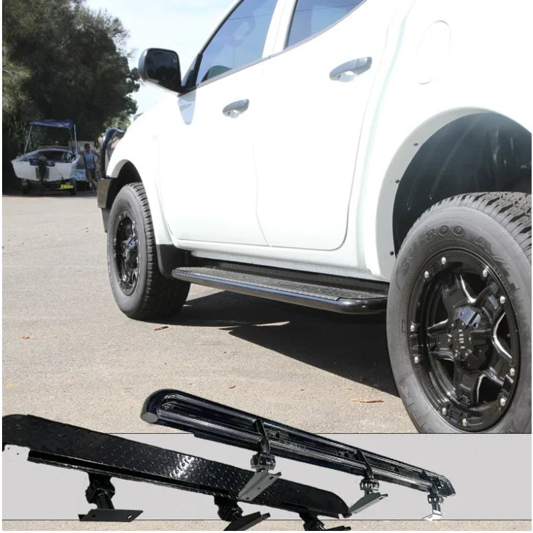 Rockarmor Steel Rockslider Side Steps To Suit Mitsubishi Triton Mq &