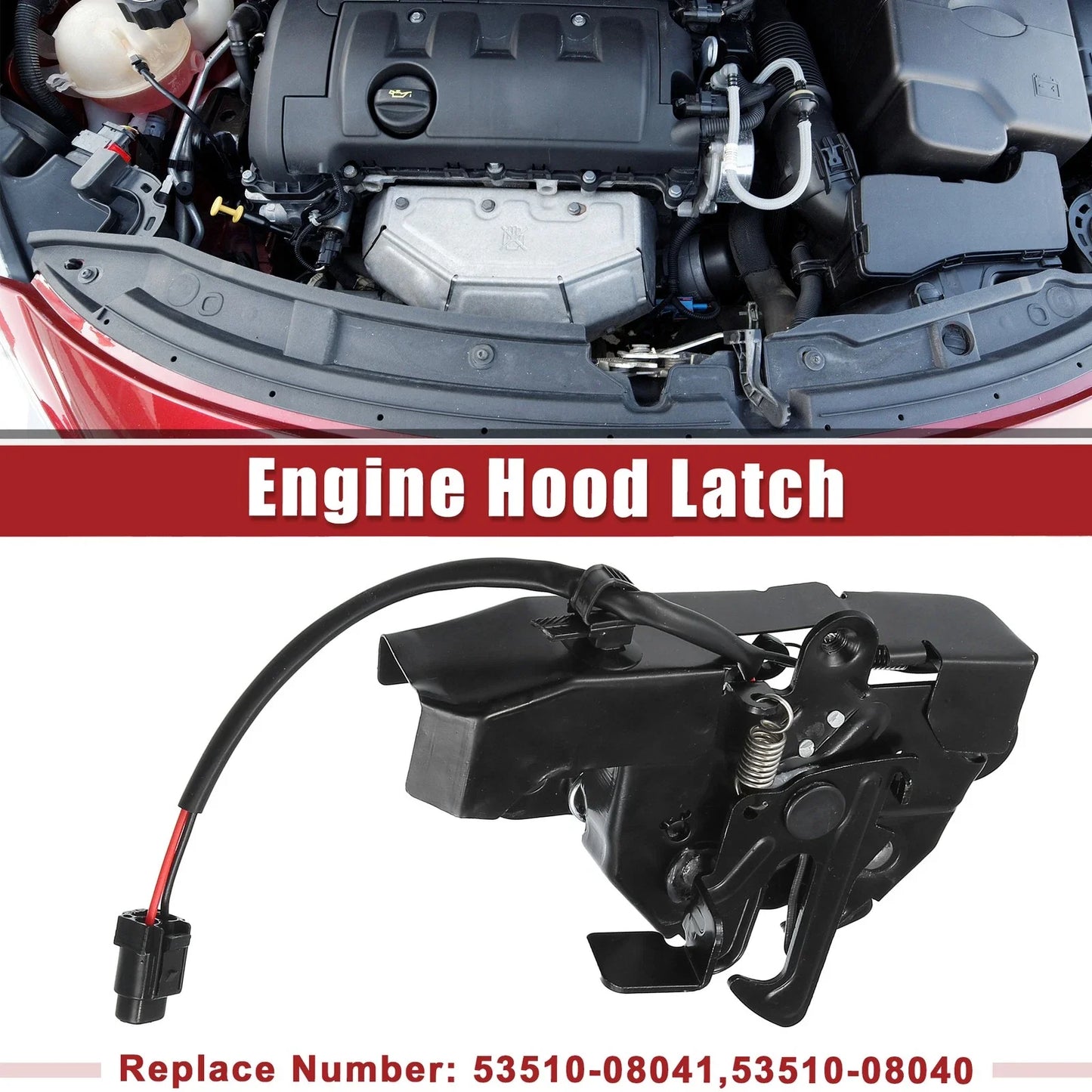 Bonnet Latch with Sensor for Toyota Sienna 2013-2020 - Black Replacement