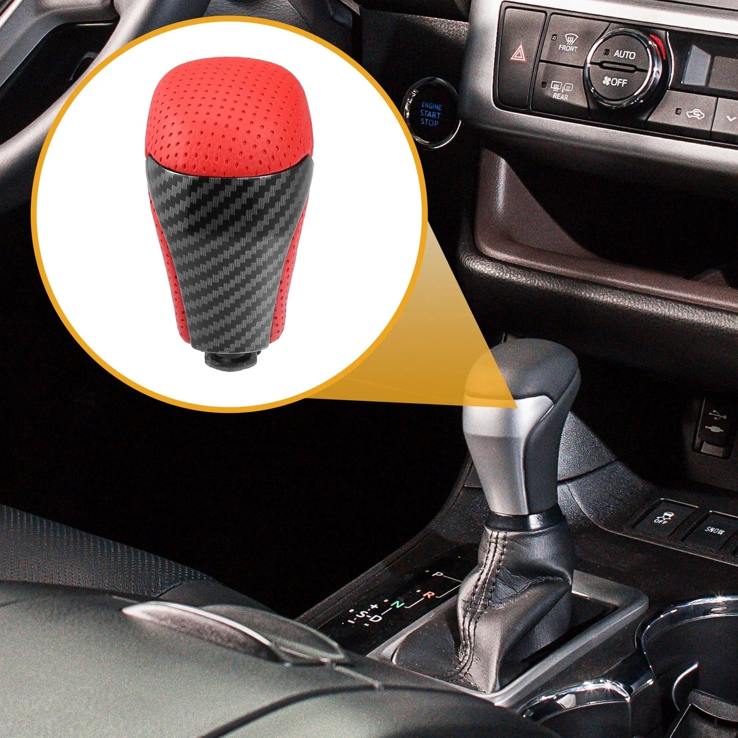 Gear Shift Knob for Toyota Tacoma 2016-2022 - Inner Shifter Knob, Red