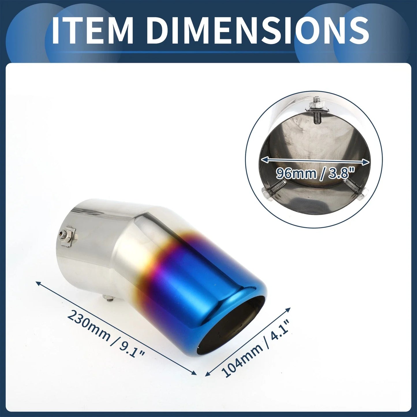 Slant Exhaust Tip 3.8" Inlet for Toyota Land Cruiser (2023-2024)