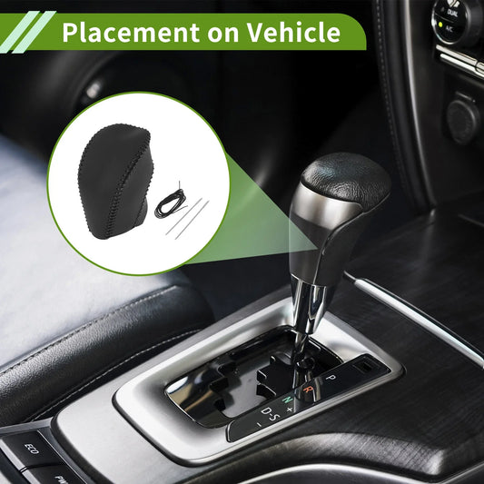 Car Gear Shift Knob Cover for Toyota Highlander (2008-2013) Black Faux Leather