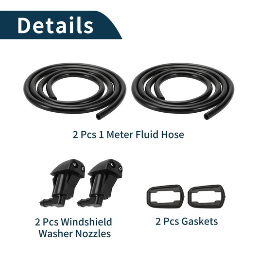 Windshield Washer Nozzle & Gasket, Fluid Hose for Toyota Sienna (2000-2011)