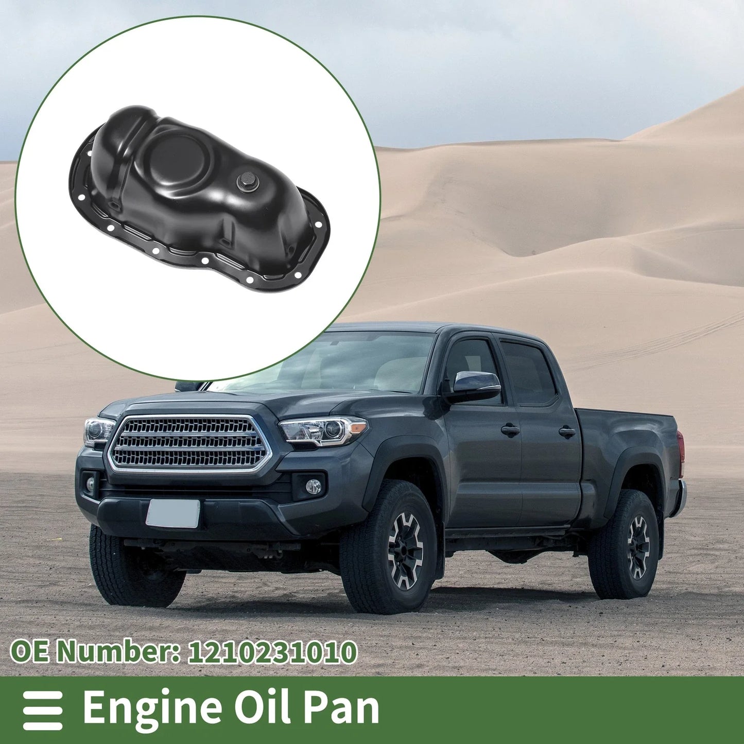 Engine Oil Pan for Toyota Tacoma 2006-2013 - 1 x Iron Black