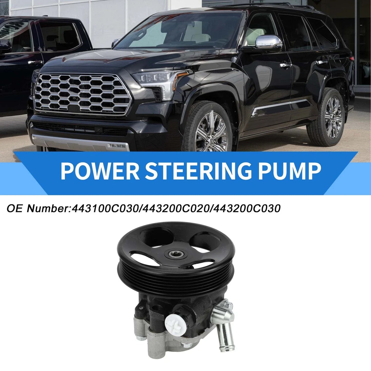 Power Steering Pump with Pulley for Toyota Sequoia Tundra (2001-2023)