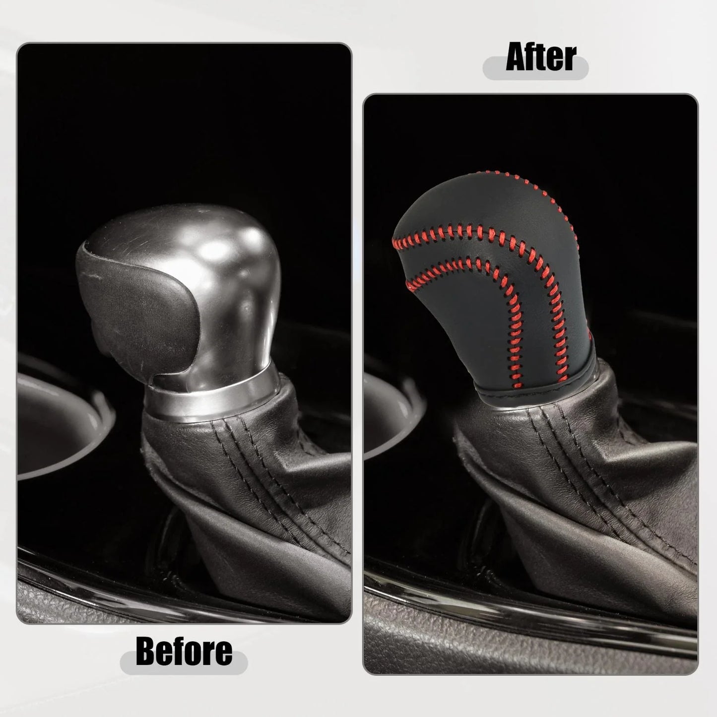 Gear Shift Knob Cover Protector with Red Thread for Toyota C-HR (2017-2021)