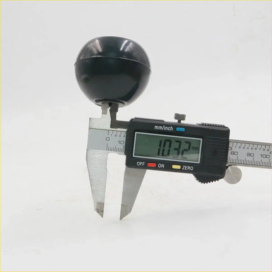 Black rubber shift knob for toyota hilux 1983-1997 measured with digital caliper showing 10.72 mm diameter