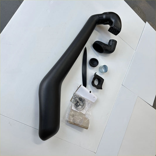 Black matte finish air intake tube kit with fittings for snorkel isuzu d-max 2021-2023 shown from backside
