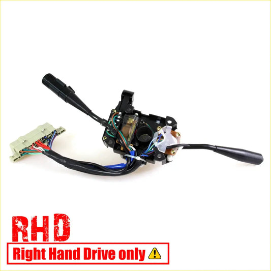 Black plastic steering wheel control stalk switch with integrated wiring for Toyota Hilux LN60 LN61 LN65 YN60 1984-1989