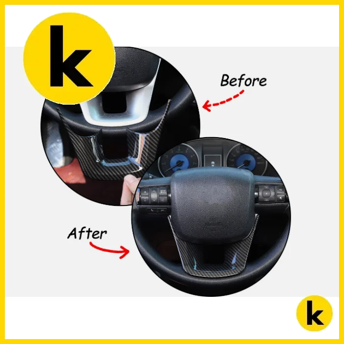 Toyota Hilux 15 - 21 Carbon Fibre Steering Wheel Trim
