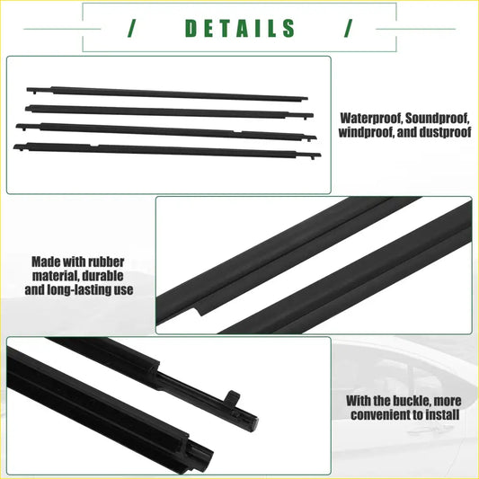 Weatherstrip Window Trim Seal Belt for Toyota - 1 Set - Engine