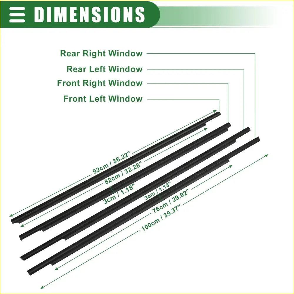 Window Weatherstrip Trim Seal Belt Kit Outer for Toyota Prius - Engine