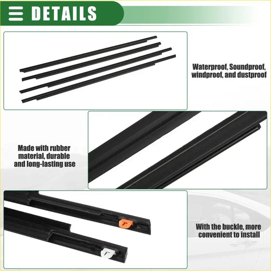 Window Weatherstrip Trim Seal Belt Kit Outer for Toyota Prius - Engine