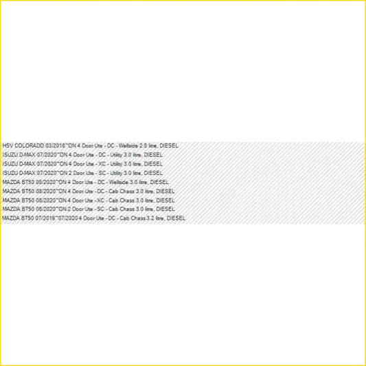 Black and white text listing diesel truck models on a diagonal striped background in dobinsons vs lift junkie nz article