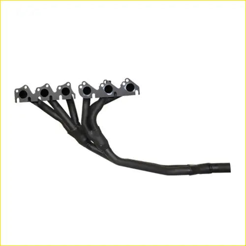 Black aftermarket exhaust manifold with four ports and smooth curved pipe for ute exhaust system nz 2026 back view