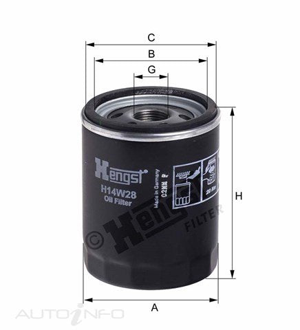 Hengst Oil Filter PH4558 Fiat Alfa Peugeot - H14W28