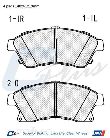 C-Plus Brake Pads Front Holden Cruze 09-On - DB1989CP