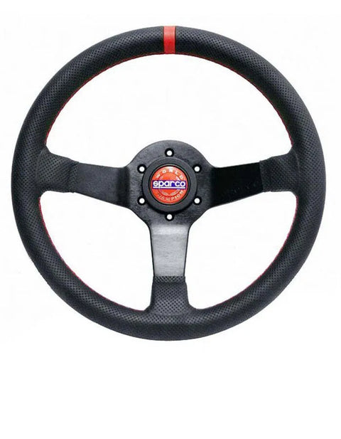 Sparco Steering Wheel R330 Champion - Black LeatherRed Stitching