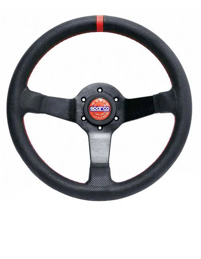 Sparco Steering Wheel R330 Champion - Black LeatherRed Stitching