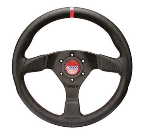 Sparco Steering Wheel R383 Champion - Black LeatherBlack Stitching
