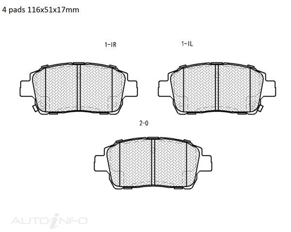 Motorgear Brake Pads Front Toyota Corolla Cel - BDP1422