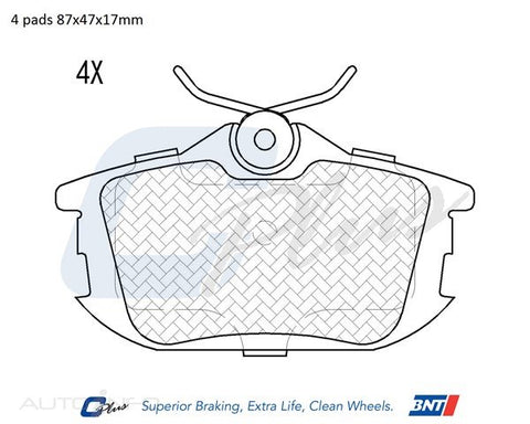 C-Plus Brake Pads Rear Volvo S40 V40 97-On - DB1382CP