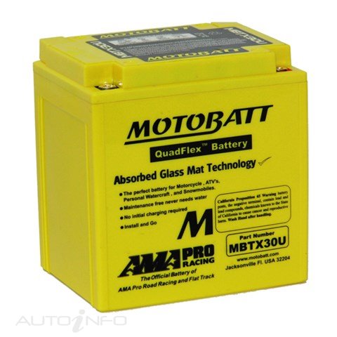 Motobatt Battery Motobatt 12V CCA380 - MBTX30U