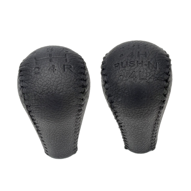 Leather Transfer Case & Gear Shift Knobs 2x Black (Pair) to suit Nissan Patrol GQ — image 1
