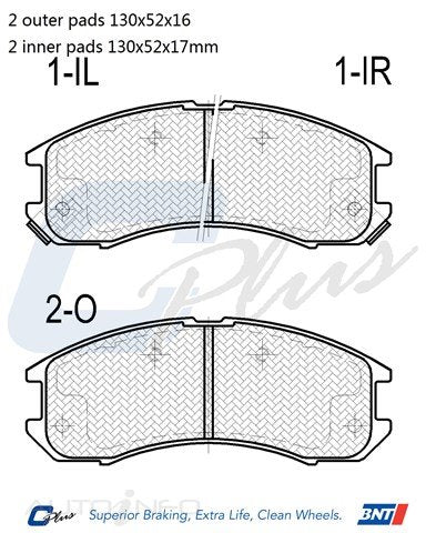 C-Plus Brake Pads Trstr Front Ford Tel Mazda - DB1114D