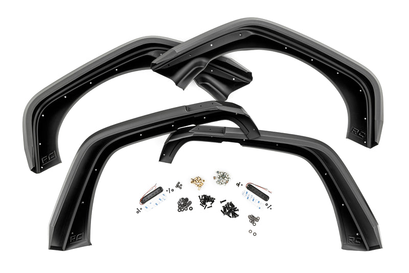 High Clearance LED Flat Fender Flare Kit UV Treated Jeep Wrangler JK (07-18)