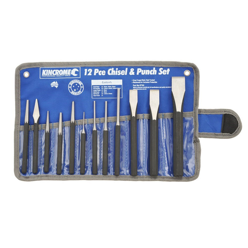 Kincrome Punch & Chisel Set 12Pc 07104B