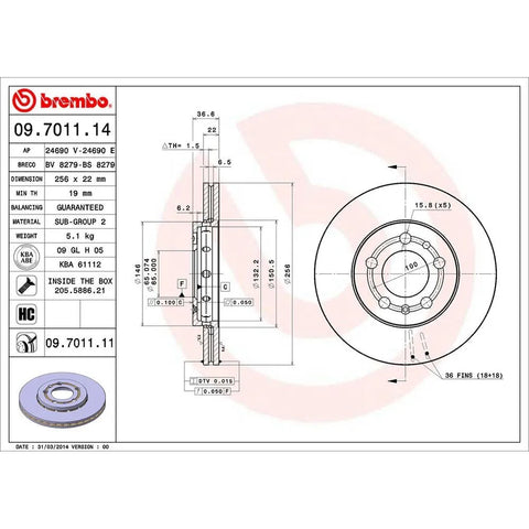 Brembo Brake Disc - Front (A1 11+) - Single Rotor Only