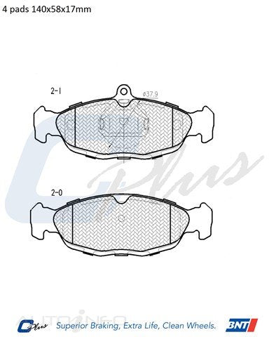 C-Plus Brake Pads Trstr Front Holden Astra Bar 94-On - DB1275D