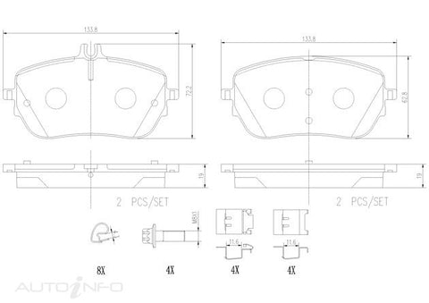 Brembo Brake Pads Front Mercedes-Benz W177 18-On - P50146N
