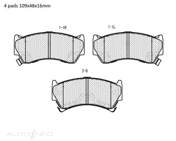 Motorgear Brake Pads Front Mazda 323 94 Onwards - BDP1302