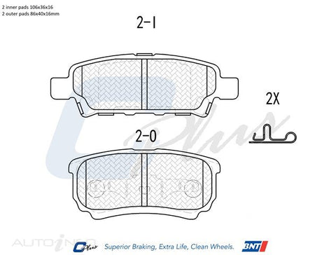 C-Plus Brake Pads Rear Dodge Mitsubishi 03-On - DB1686CP