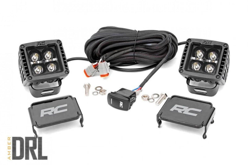 2 Inch Cube Black Series LED Light Pods Spot Amber DRL