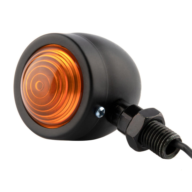 4x Chrome Motorcycle Amber Bullet Turn Signal Indicators to suit Universal — image 1