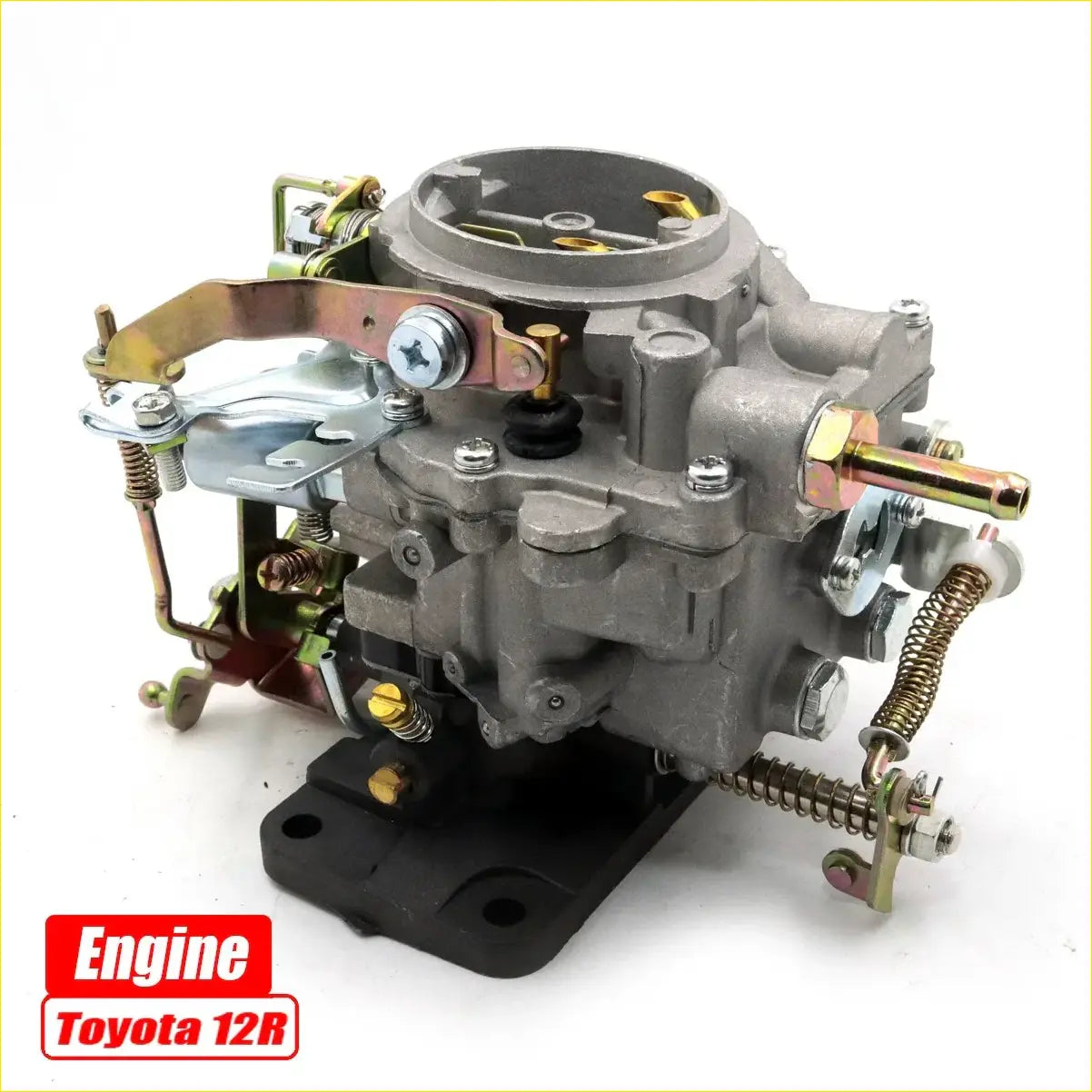 Gray metallic carburetor with brass and chrome accents for 1.6L toyota hilux rn40 1978-1983 12r engine