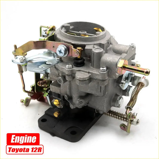 Gray metallic carburetor with brass and chrome accents for 1.6L toyota hilux rn40 1978-1983 12r engine