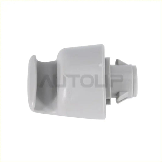 Gray plastic car door handle cover with curved ergonomic design and mounting tabs for nissan murano rogue sun visor clip