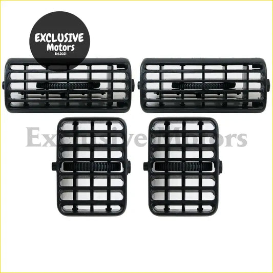 Black plastic automotive air intake grilles with grid pattern and central bar for mitsubishi l200 triton 1997-2004