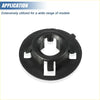 Black plastic circular bonnet prop rod holder clip with three tabs and central hole for toyota rav4 1996-2000