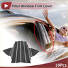 Black carbon fiber style pillar window trim cover for toyota vios car doors 2014 to 2023 model