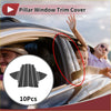 Black carbon fiber car door pillar window trim cover for toyota vios 2014-2023 shown from the back side