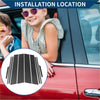 Black carbon fiber textured car pillar window trim covers for toyota rav4 2019-2023 shown from the back side