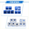 Blue and white glossy keyboard keycaps with printed icons for 10 x car window switch button cover trim toyota sienna