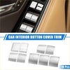 Silver metallic button cover trim for 10 x toyota highlander car window and door control switches interior use