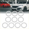 Set of ten silver tone metallic m18 oil drain plug gaskets for toyota automotive use
