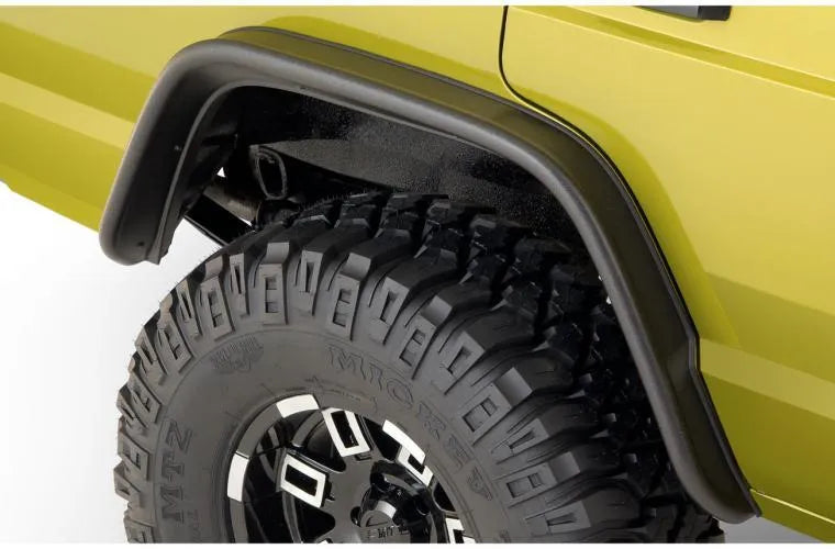 Bushwacker Rear Flat Style Flares 2pc - Black (Cherokee 01-84)
