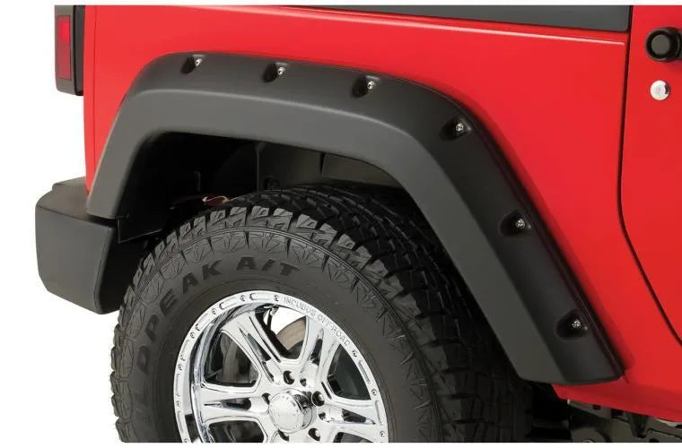 Bushwacker Rear Pocket Style Flares 2pc - Black (Wrangler 07-18 2 Door Only)